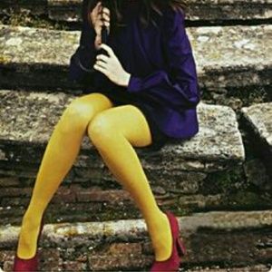 F21 Mustard Color Tights
